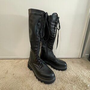 Dolls Kill Fine As Fuh Knee High Boots